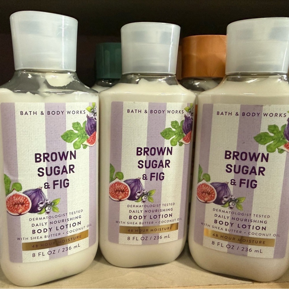 3 Bath & Body Works Brown Sugar & Fig Body Lotion - Cream and Purple